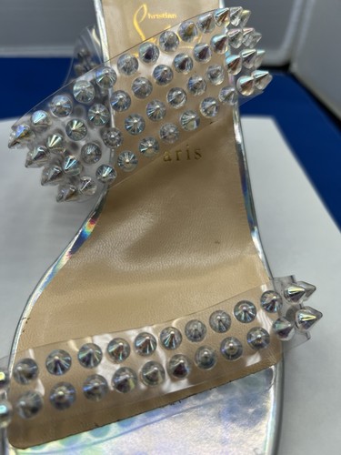 Tacones Christian Louboutin So Me Silver Spike metálicos talla EU 41 - Imagen 3 de 14