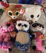 Ty Beanie Boos Lot of 5 Plush Animals Assorted Colors for Ages 3-7, 3-4, 4-7
