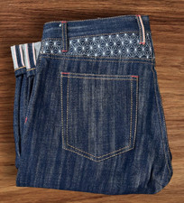 Japanese Selvedge 17Oz jean with Sashiko details Artisan Made