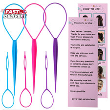 Aigee 6Pcs Topsy Tail and Hair Loop Styling Tool Set - Ponytail Makers, French B