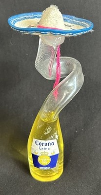 Vintage Corona Extra Stretched Twisted Neck Beer Bottle Cozumel Mexico 6.5  H