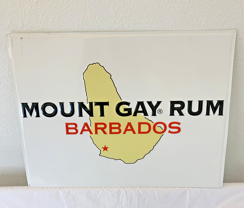 MOUNT GAY RUM Painted Tin Sign 18"x24"