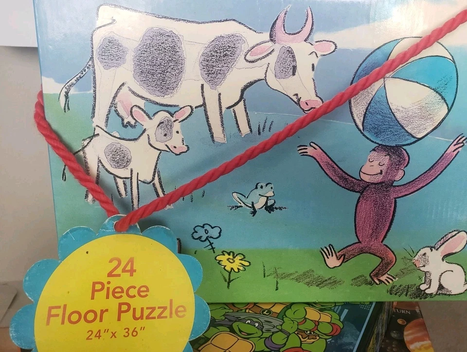 Lot Of 3 Puzzles Melissa And Doug, Turtles (NEW).And Curious George all Complete - Image 4 of 4