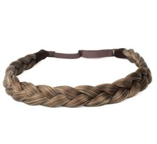 3 Strands Synthetic Hair Braided Headband Classic Chunky Wide Plaited Braids ...