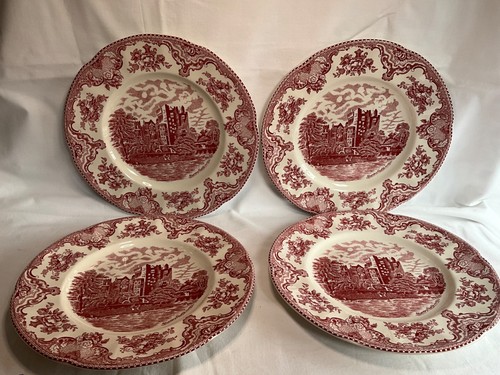 Johnson Brothers Old Britain Castles Pink 4 Chatsworth in 1792 Salad Plates 8"