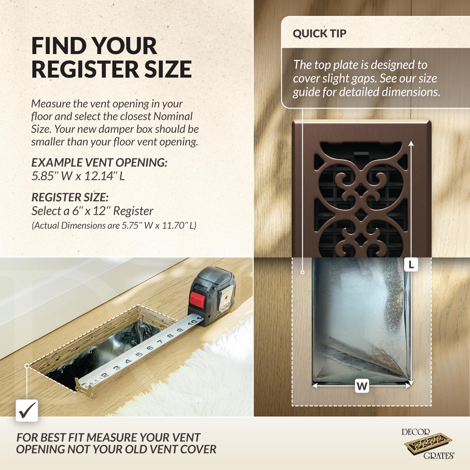как выглядит Decor Grates Sph612-Rb Floor Register 6X12 Rubbed Bronze Finish фото
