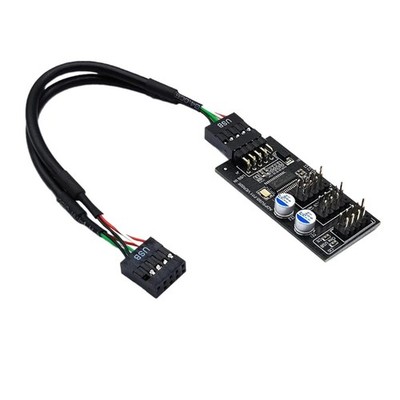 Motherboard USB 2.0 Header Splitter 9 Pin 1 auf 3 Buchse Verlängerungskabel K3R4
