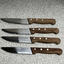The Pioneer Woman Steak Knives Set of 4 Wood Handles 5" Stainless Blades