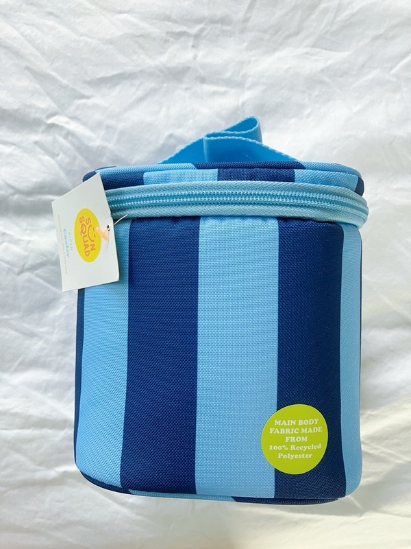Sun Squad 4-Can Insulated Cooler Bag Striped Blue/Light Blue