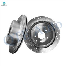 Rear 292mm Drilled Slotted Brake Disc Rotors For 2003 2005 Nissan 350Z