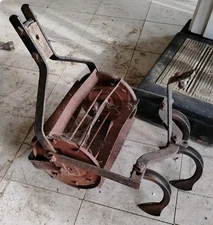 Vintage Hand Push Garden Cultivator Tiller Rotary Hoe Head Antique Farm Tool