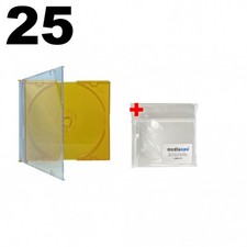 25 SLIM ORANGE Color CD Jewel Cases 100 OPP Bags
