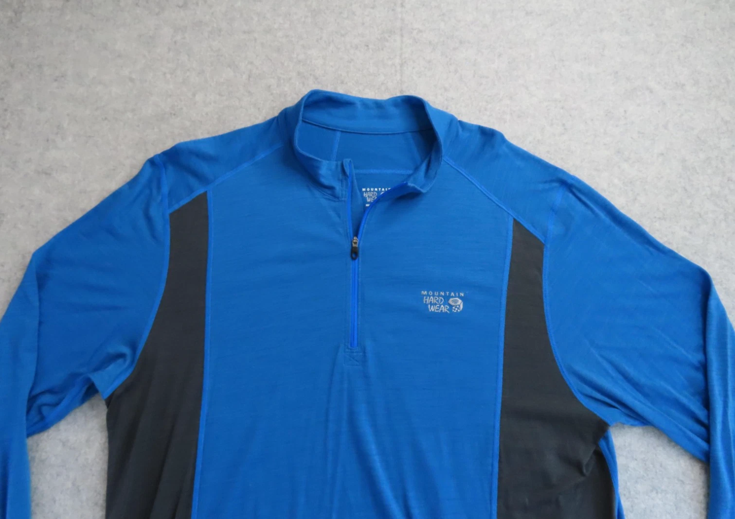 Mountain Hardwear Pullover Mens 2XL Blue 1/4 Zip Merino Wool Baselayer Hiking