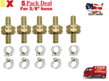 3/8" Garden Brass Mender End Repair Kit Hose Connector Male Female (5 Pack)