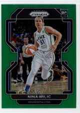 2022 Panini Prizm WNBA Green Prizm Nina Milic #25 Rookie RC 1d0x