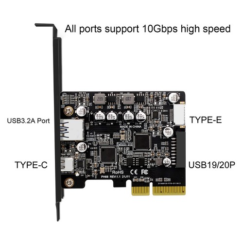 PCIe Typ C Karte 10Gbps High Speed Vergoldete Pin Front Typ E PCIe Usb3.2 E KUI - Bild 8 von 24