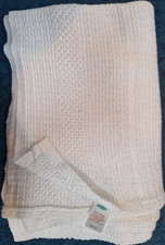 Mothercare 4491673 White Cot Blanket Cellular Made UK 90x130 Cotton Vintage