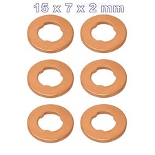 6x Dichtring Kupferscheibe für Injektor BOSCH F00VC17504 für BMW FIAT FORD