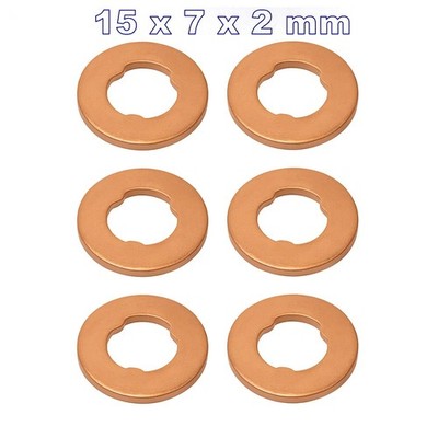 6x Dichtring Kupferscheibe für Injektor BOSCH F00VC17504 für BMW FIAT FORD
