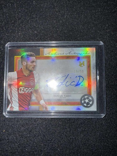 2020-21 Topps Museum Collection UEFA DUSAN TADIC /50 Auto Gold SP Ajax #AA-DT