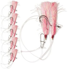 Uncle Mo’s Tackle - 5 Pack Fluke Flounder Hey Now Killer Hi-Lo Rig – Pink Myl...