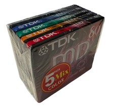 TDK Mini Disc 5x 80 Min. MD Color Mix MD-C80MIX5P-BS, 5-Pack, NEU in Folie, Disk