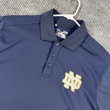 Notre Dame Fighting Irish Polo Shirt Mens Medium Blue Short Sleeve Under Armour