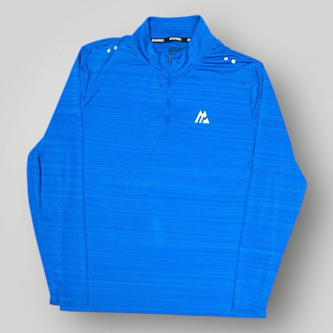 Mens Blue Montirex Trail 1/4 Zip Top - Running Gym Active (Size XL) P43
