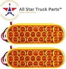 2x- 6 Oval 24 Led Recessed Amber Strobe Light Waterproof Strobe Towing Dotsae