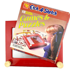 Vintage Etch A Sketch Games Puzzles Complete 18 Screens Box Tested Working Ohio