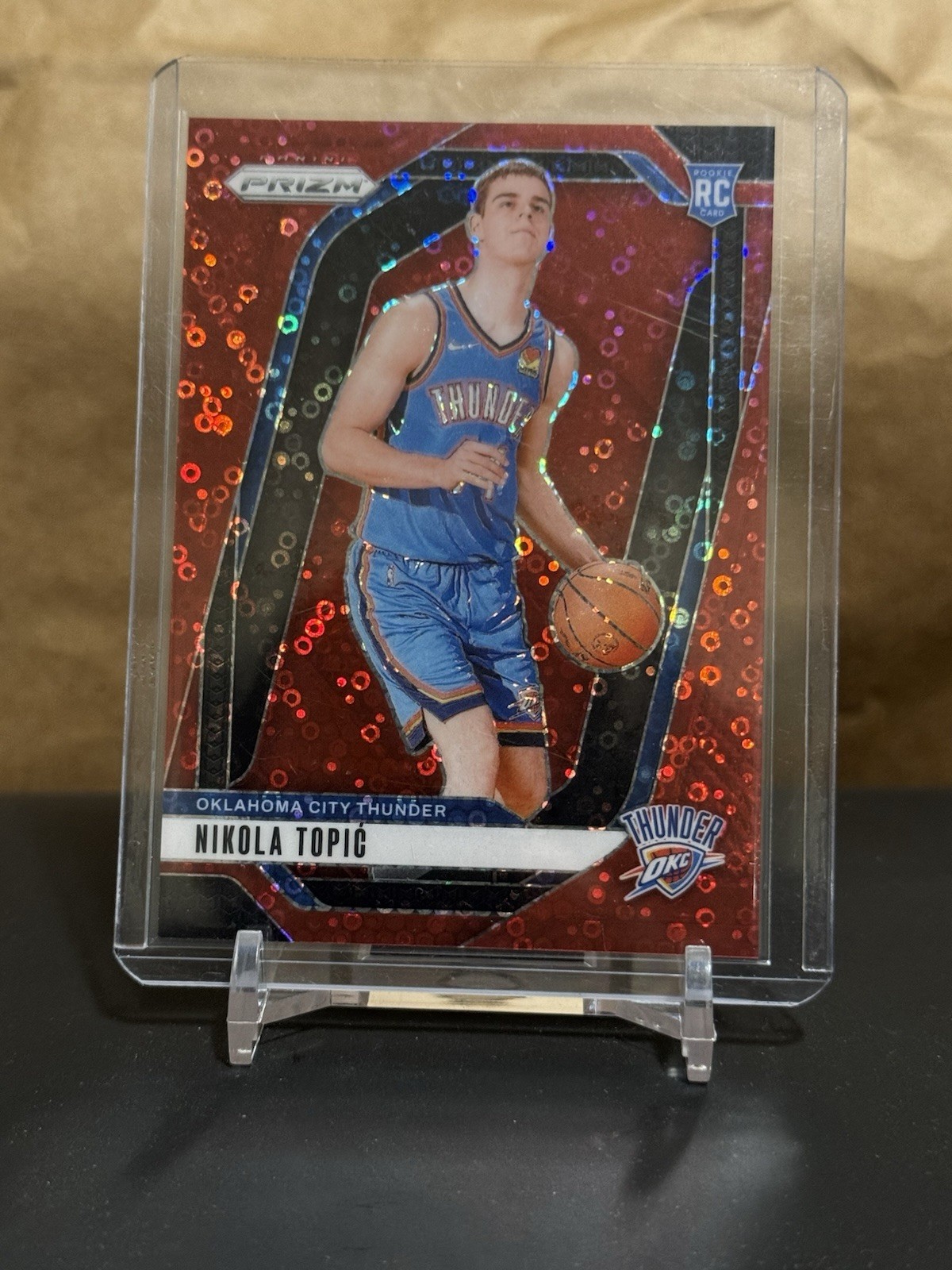 2024-25 Panini Prizm - Nikola Topic #230 Red Fast Break Prizm /100 (RC)