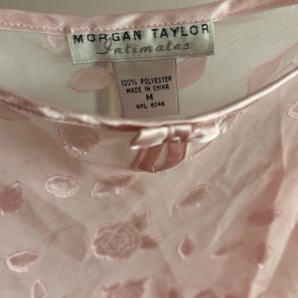 Babydoll Morgan Tylor Intimates Rosa Años 90 Transparente Y2K Coqueta Slip Talla M Foto 2 de 4