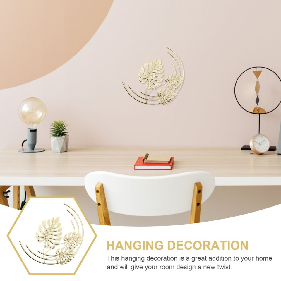 Living Room Wall Decor Gold Leaves Metal Art for House Hanging Modern