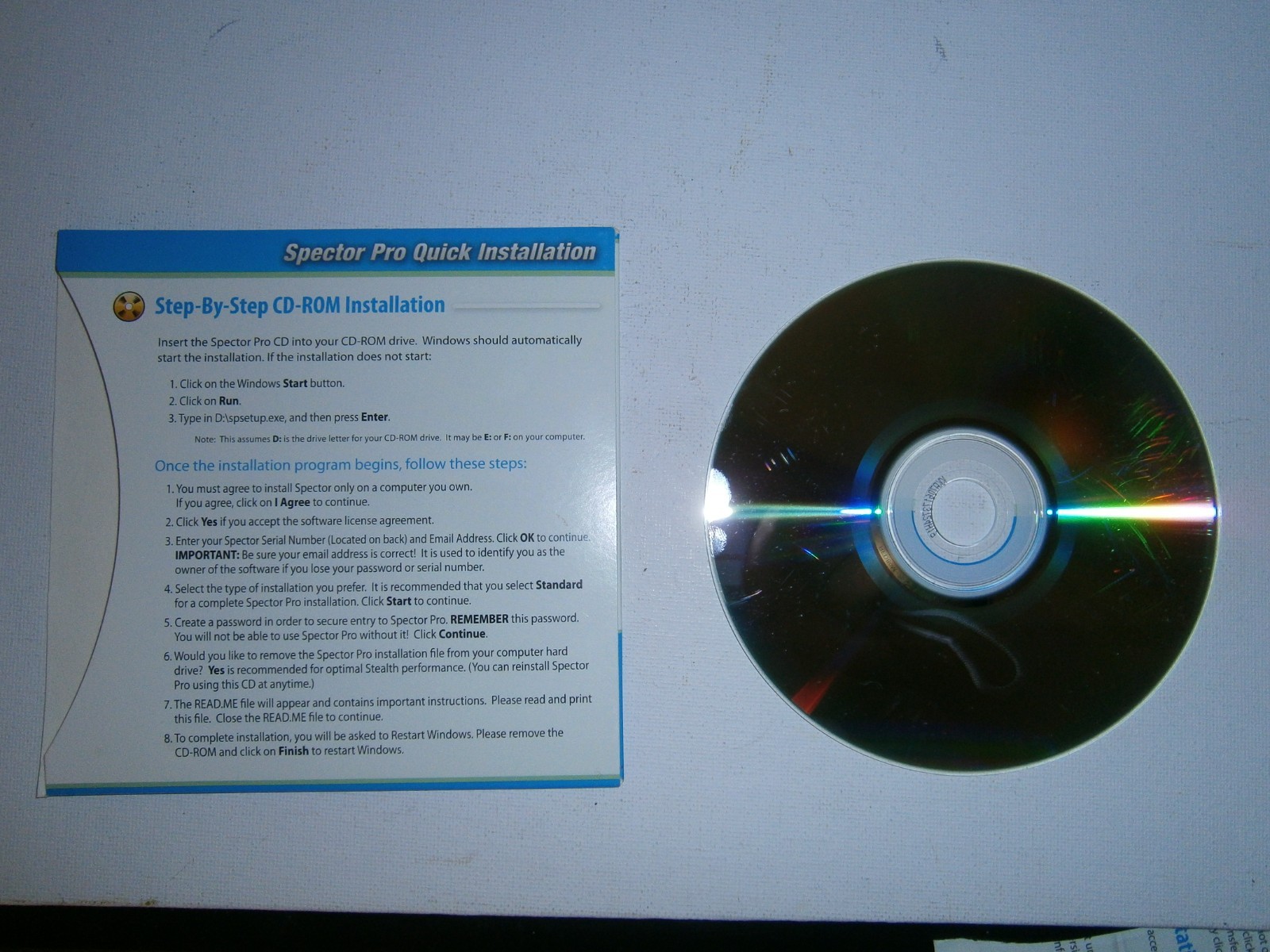 Spector Pro CD Computer Laptop Spyware Monitoring Software