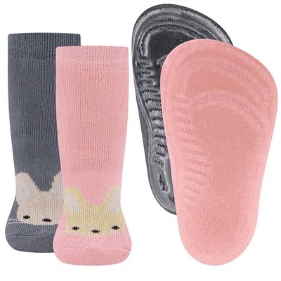 EWERS Stoppersocken 2er Pack Hase Tiere Kinder Mädchen