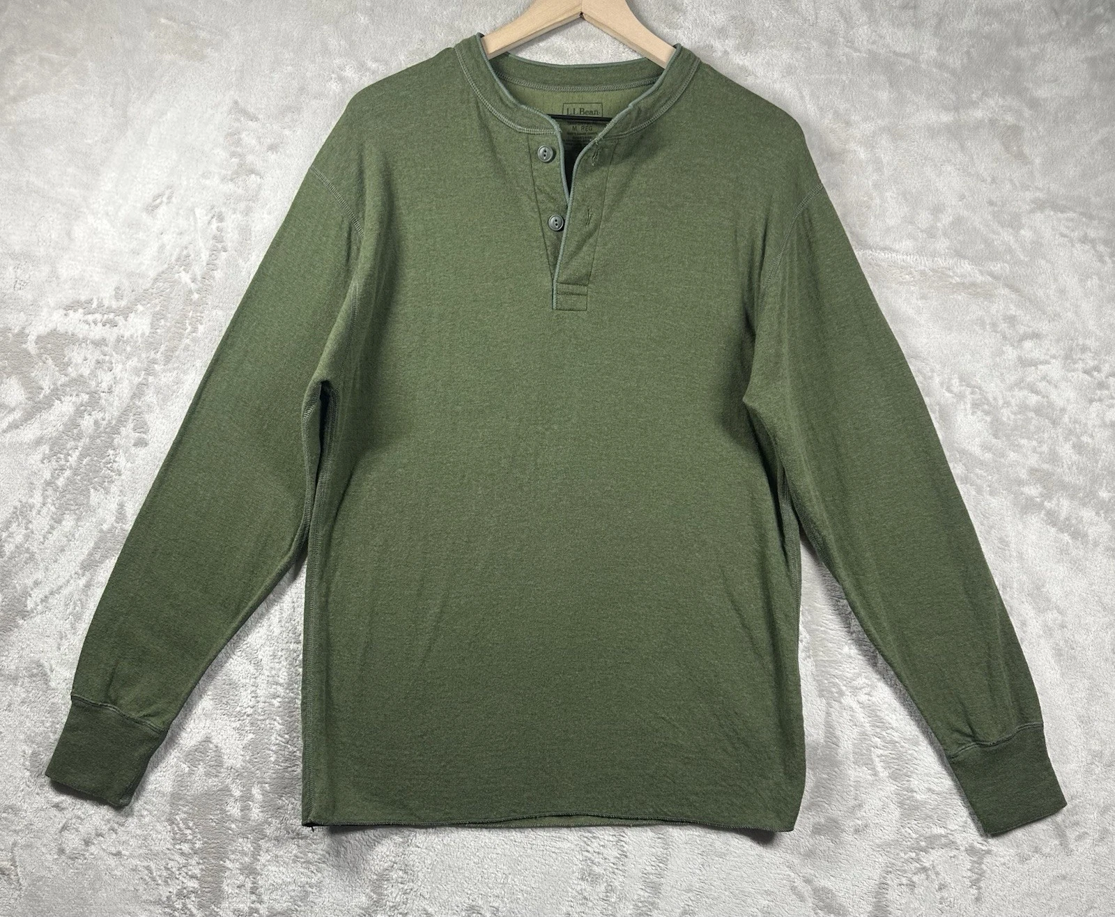 L.L. Bean Wool Blend Henley L/S Shirt Men’s Medium Regular Traditional Fit