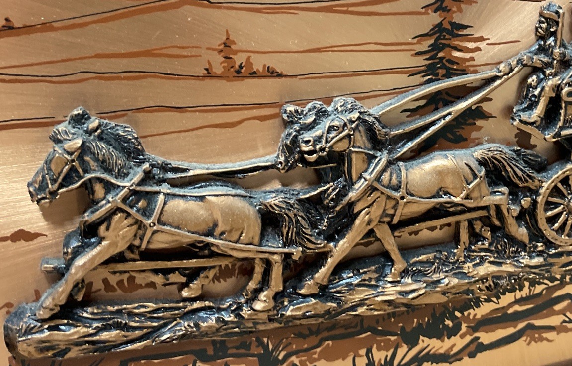 Vintage 1976 John Louw 3D Copper Wall Art – US Mail Stagecoach