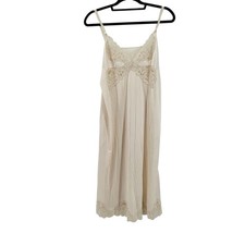 Vintage Ivory Lace Babydoll Slip Dress Nightgown Coquette Lingerie Romantic Med