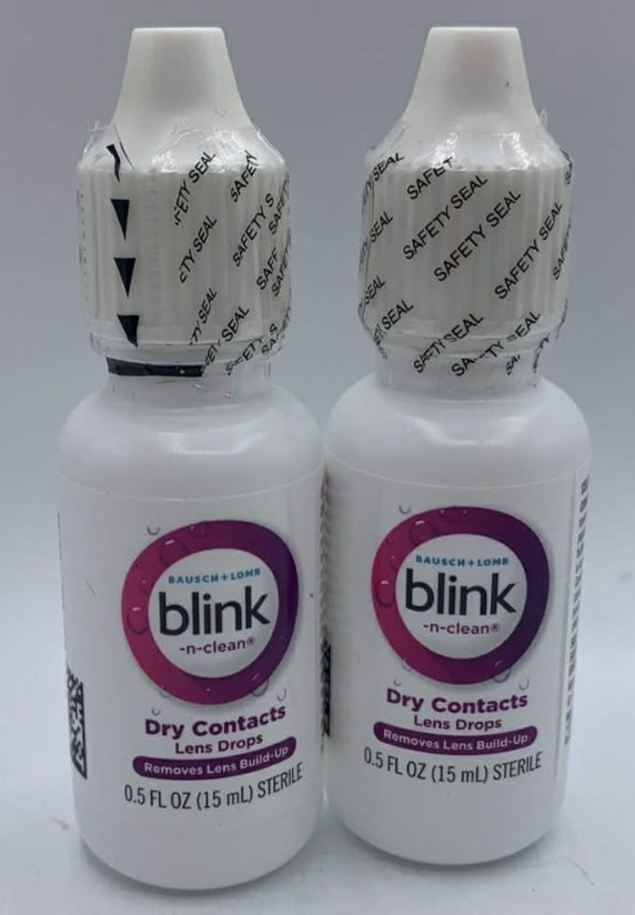 2PK Bausch + Lomb Blink-N-Clean Dry Contacts ~ 0.5 FL OZ Eac