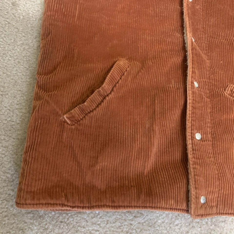 Chaleco de Trabajo Alpine Designs Pana Naranja Quemado Forro Sherpa XL Muy Cálido Foto 2 de 4