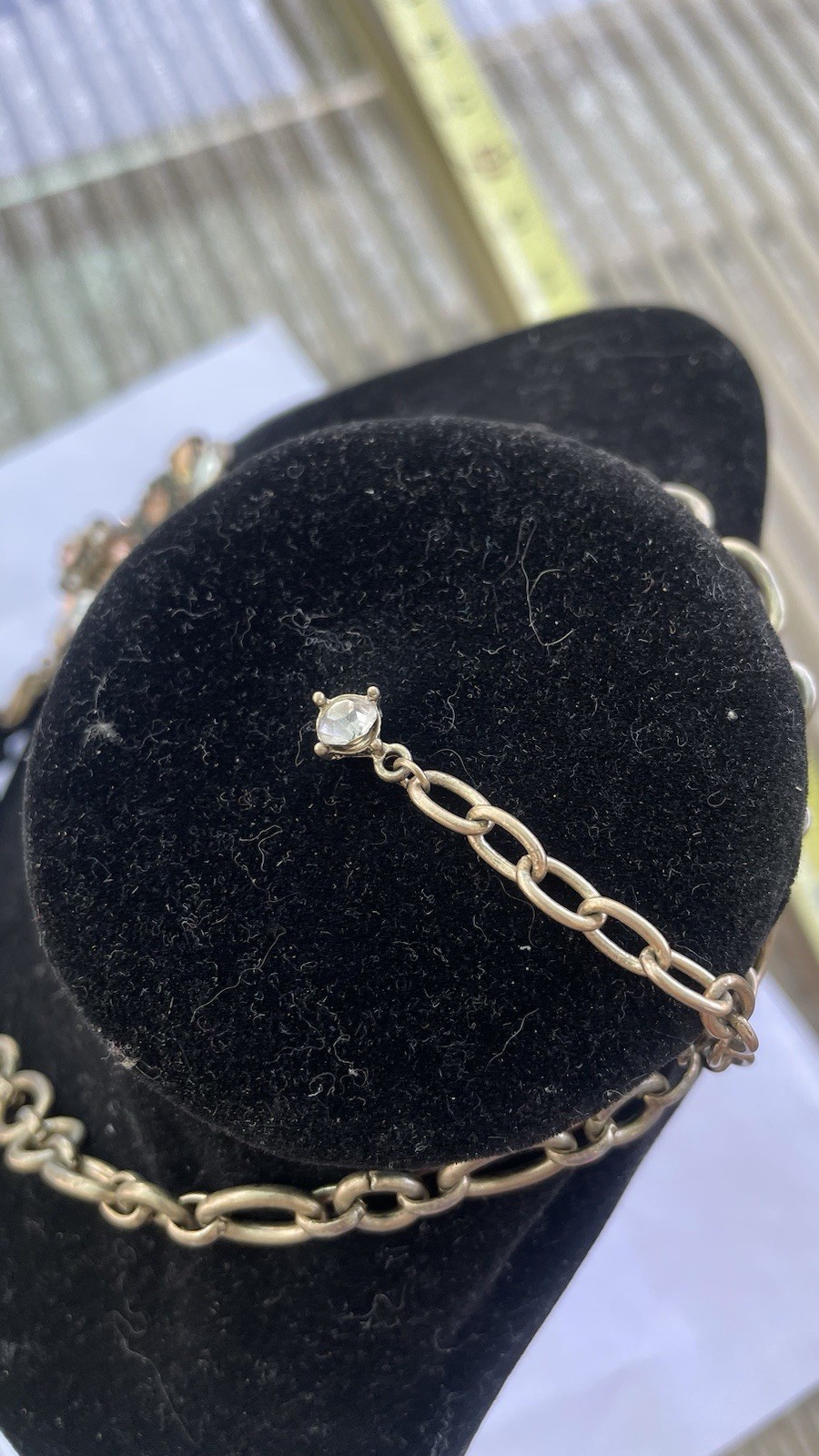 Statement Fall/ Rose Clear Crystal On GoldTone Ch… - image 7