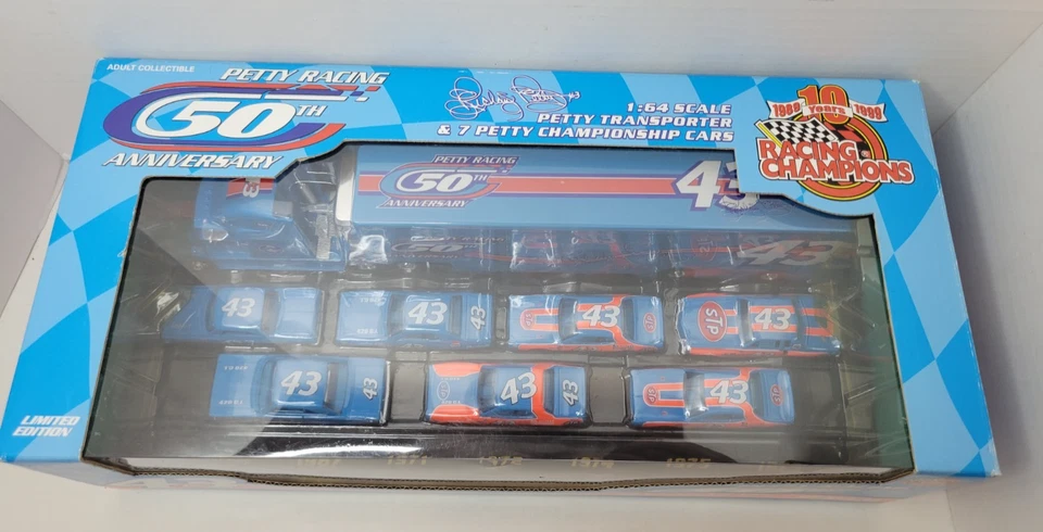 Vintage 1999 Racing Champions Petty 50th. Nascar Cars & Transporter NIB #43 - Image 2 of 4