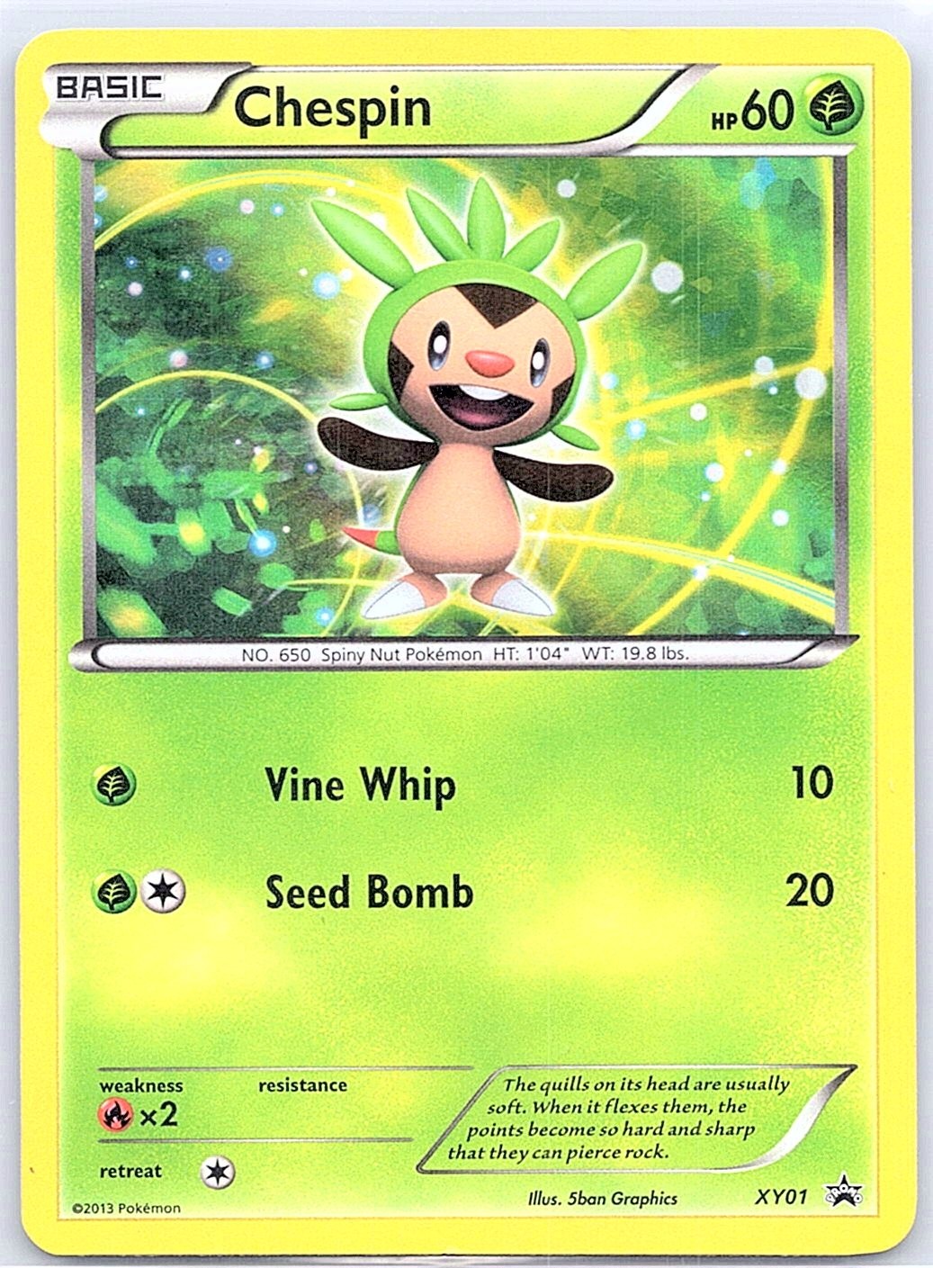 Chespin XY01 Holo Promo XY Promo Pokemon Lightly Played