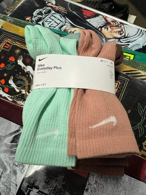 Nike SB Everyday Plus Lightweight Crew Socks 6 Pack- Teal/Brown Variety Mens Lar