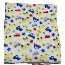 Gentle Steps Baby Blanket Fleece Cars Trucks Vehicles Blue Red Green Security