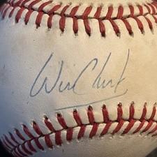BASEBALL~SIGNED WILL CLARK RAWLINGS NL BART GIAMATTI OLB BALL  & CUBE~GIAMATTI