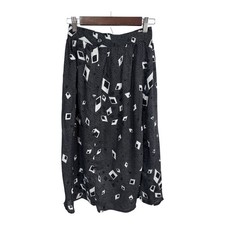 Greenwich Square Vintage Abstract Geometric Midi Skirt Rayon Made USA 9/10