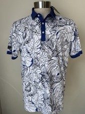 NWT Sunday Swagger Golf Polo Floral Short Sleeve Shirt Men's L