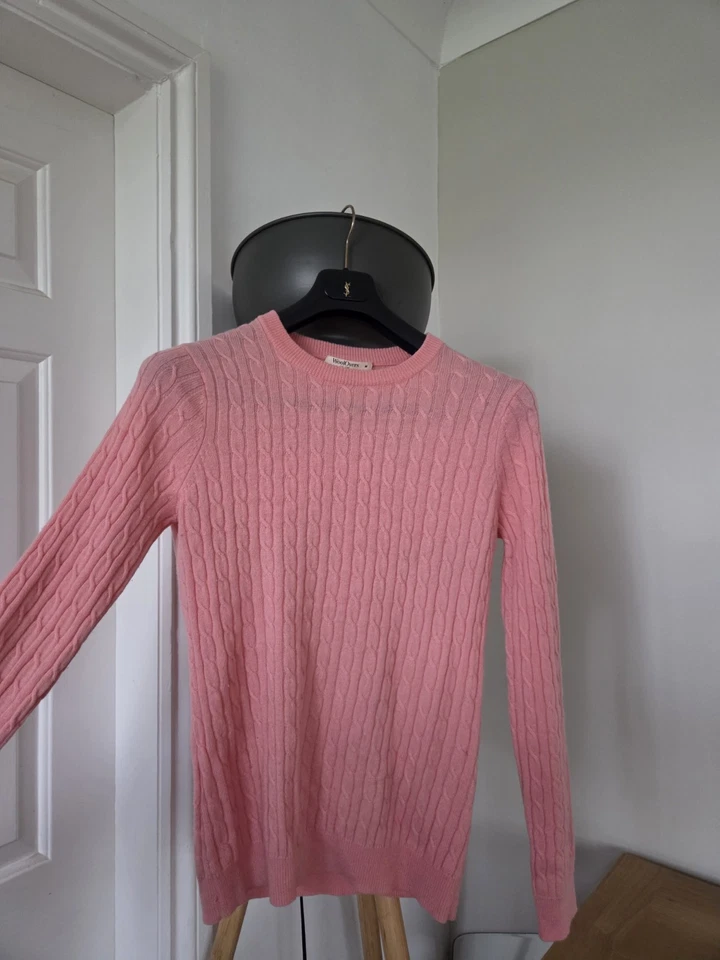 Suéter Woolovers Rosa Jersey Tejido con Cable Lana Merino Cachemira MED 10-12 Cápsula Foto 3 de 4