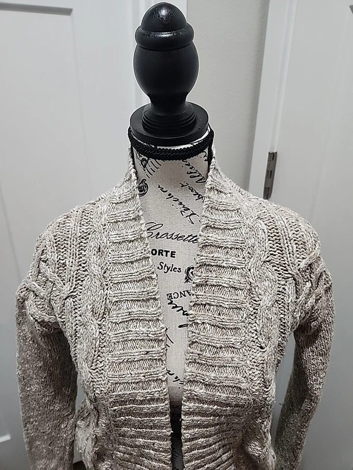 Cárdigan para mujer Bass XS mezcla de lana manga larga frente abierto Boho Grannycore Foto 2 de 4